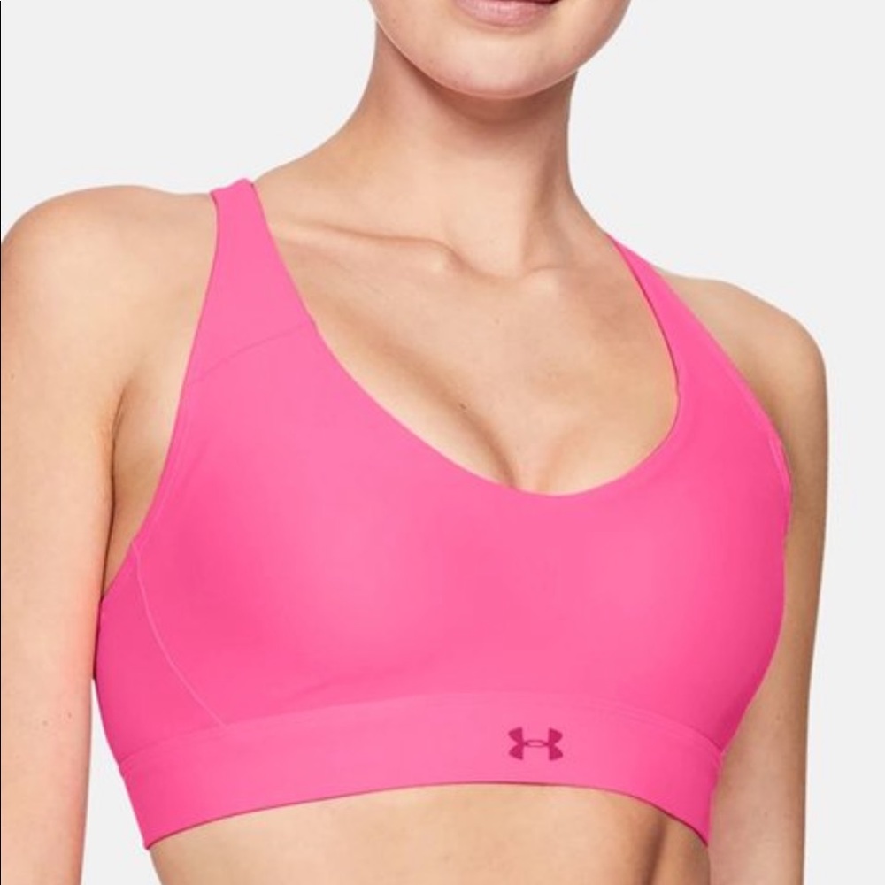 Under Armour Mojo Pink Vanish mid sports bra